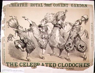 De Beroemde Clodoches, poster voor een pantomime van Blauwbaard geproduceerd door Henry J. Bryon, opgevoerd in het Theatre Royal, Covent Garden, Londen, 1871
